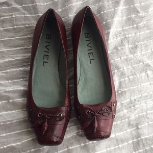 Biviel dark red leather flats tassel size 37.5